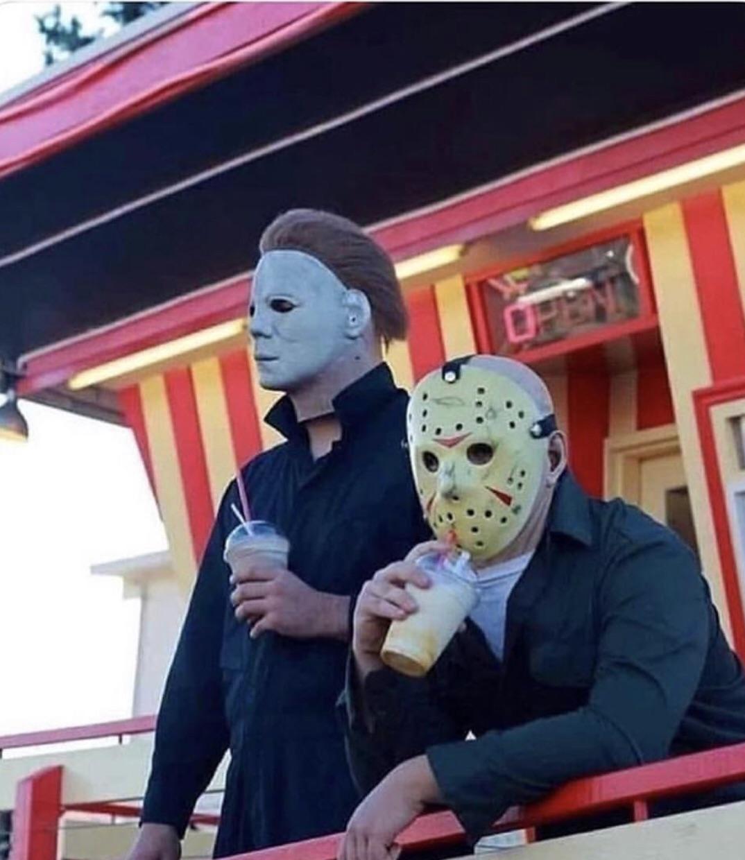 Jason Michael Myers hanging out Blank Meme Template