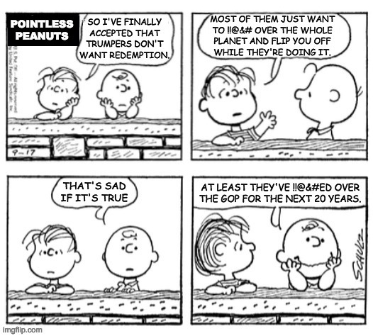 There are silver linings here. | image tagged in memes,pointless peanuts,trumpers,gop | made w/ Imgflip meme maker