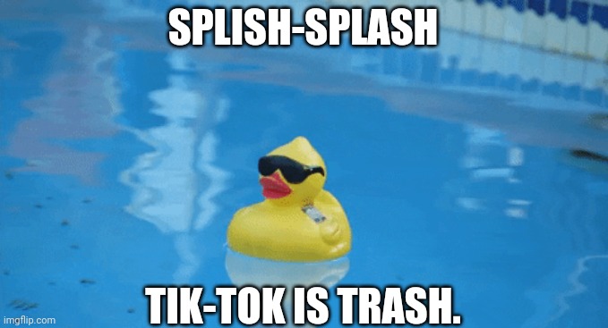 Splish Splash | SPLISH-SPLASH TIK-TOK IS TRASH. | image tagged in splish splash | made w/ Imgflip meme maker