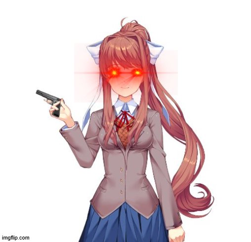 High Quality monika with red eyes Blank Meme Template