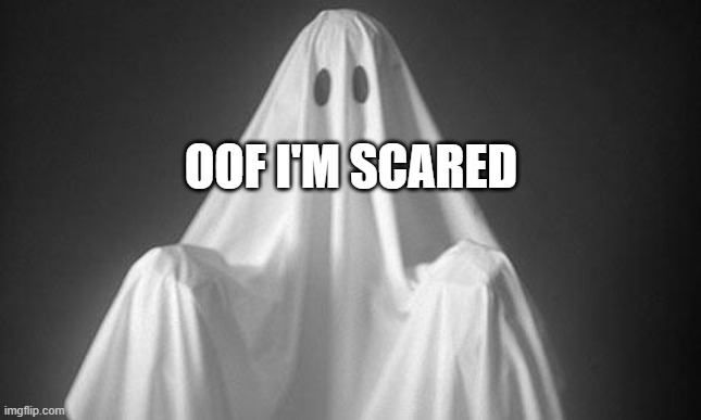 Ghost | OOF I'M SCARED | image tagged in ghost | made w/ Imgflip meme maker