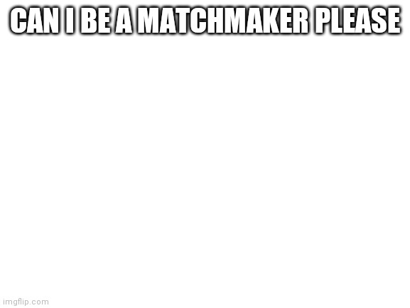 Blank White Template | CAN I BE A MATCHMAKER PLEASE | image tagged in blank white template | made w/ Imgflip meme maker