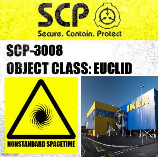 SCP-3008 Label | 3008; EUCLID | image tagged in scp sign generator | made w/ Imgflip meme maker