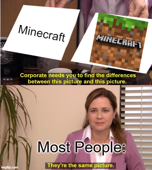 They're The Same Picture | Minecraft; Most People: | image tagged in memes,they're the same picture | made w/ Imgflip meme maker