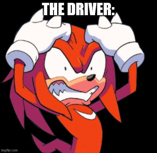 Rage Knuckles | THE DRIVER: | image tagged in rage knuckles | made w/ Imgflip meme maker