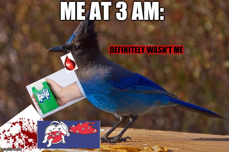 me at 3 am | ME AT 3 AM:; DEFINITELY WASN'T ME | image tagged in me at 3 am | made w/ Imgflip meme maker