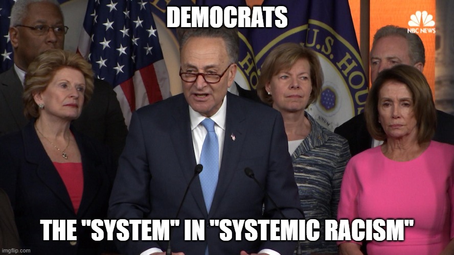 Democrat congressmen | DEMOCRATS THE "SYSTEM" IN "SYSTEMIC RACISM" | image tagged in democrat congressmen | made w/ Imgflip meme maker