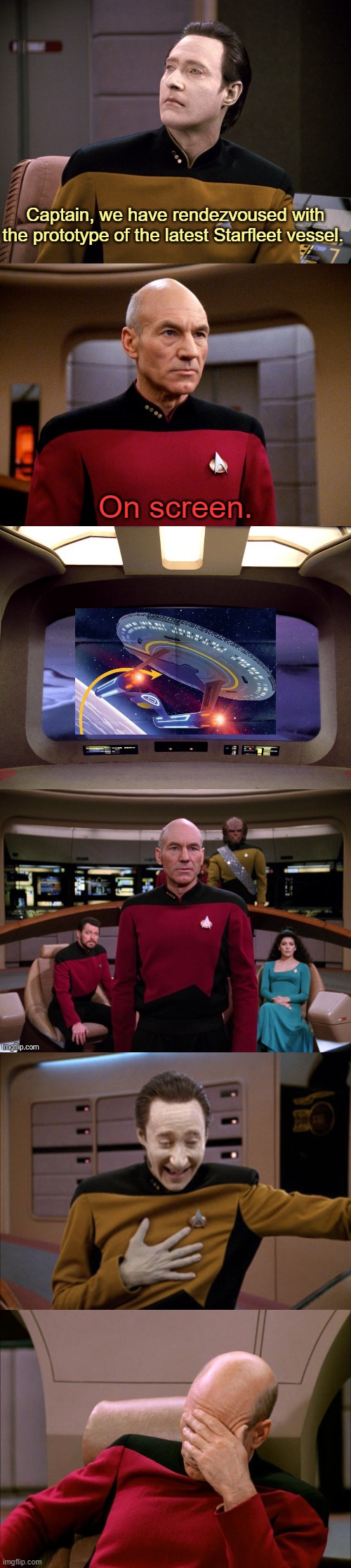 image tagged in captain picard facepalm,data,screen | made w/ Imgflip meme maker