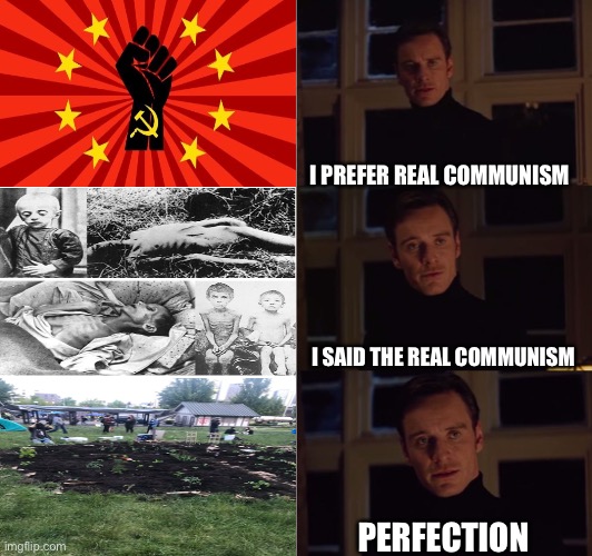 Communism chaz | I PREFER REAL COMMUNISM; I SAID THE REAL COMMUNISM; PERFECTION | image tagged in perfection | made w/ Imgflip meme maker