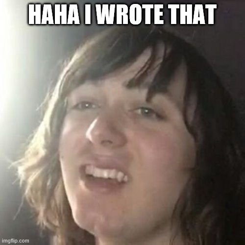 Ha ha I do that | HAHA I WROTE THAT | image tagged in ha ha i do that | made w/ Imgflip meme maker