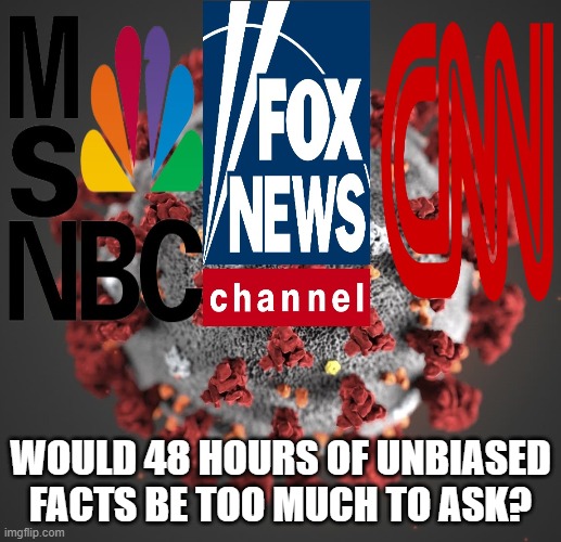 CoronaNews | WOULD 48 HOURS OF UNBIASED FACTS BE TOO MUCH TO ASK? | image tagged in coronanews | made w/ Imgflip meme maker