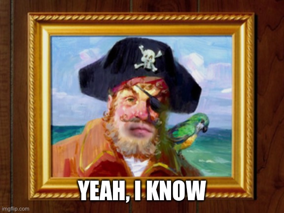 Painty the Pirate | YEAH, I KNOW | image tagged in painty the pirate | made w/ Imgflip meme maker