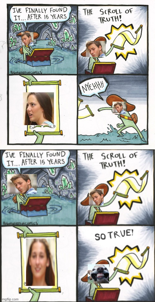 crossover | image tagged in memes,the scroll of truth,the real scroll of truth | made w/ Imgflip meme maker