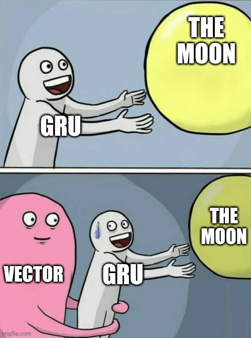 Running Away Balloon | THE MOON; GRU; THE MOON; VECTOR; GRU | image tagged in memes,running away balloon | made w/ Imgflip meme maker