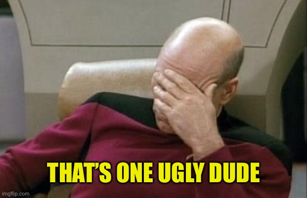 Captain Picard Facepalm Meme | THAT’S ONE UGLY DUDE | image tagged in memes,captain picard facepalm | made w/ Imgflip meme maker