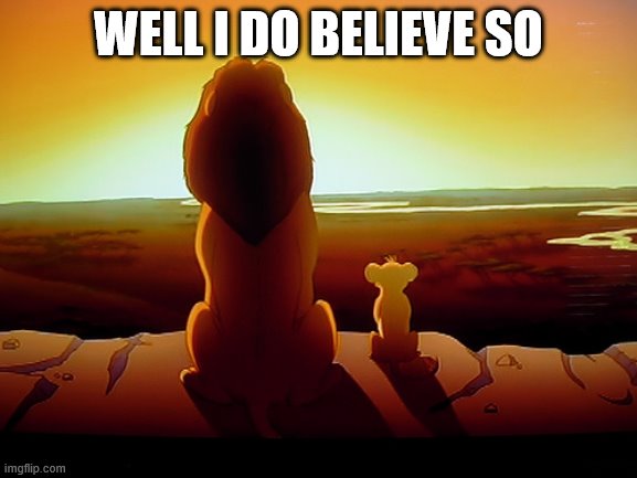 Lion King | WELL I DO BELIEVE SO | image tagged in memes,lion king | made w/ Imgflip meme maker