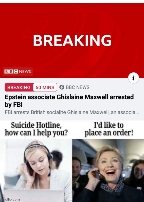 Maxwell | image tagged in breaking news,epstein,jeffrey epstein,pedophile,hillary clinton,clinton | made w/ Imgflip meme maker