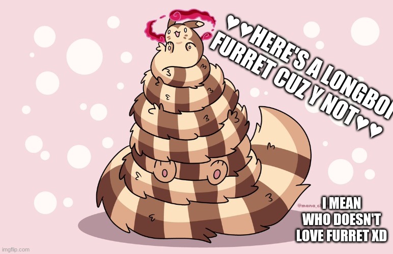 ♥ Here's a longboi furret ♥ | ♥♥HERE'S A LONGBOI FURRET CUZ Y NOT♥♥; I MEAN WHO DOESN'T LOVE FURRET XD | made w/ Imgflip meme maker