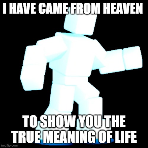I HAVE CAME FROM HEAVEN; TO SHOW YOU THE TRUE MEANING OF LIFE | image tagged in fnaf world | made w/ Imgflip meme maker