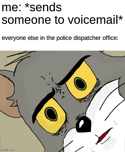is that a police? ImMa CaLl ThE wEeD!!!! | me: *sends someone to voicemail*; everyone else in the police dispatcher office: | image tagged in memes,unsettled tom | made w/ Imgflip meme maker
