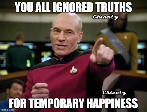 Yep All | YOU ALL IGNORED TRUTHS; 𝓒𝓱𝓲𝓪𝓷𝓽𝔂; 𝓒𝓱𝓲𝓪𝓷𝓽𝔂; FOR TEMPORARY HAPPINESS | image tagged in short satisfaction vs truth | made w/ Imgflip meme maker