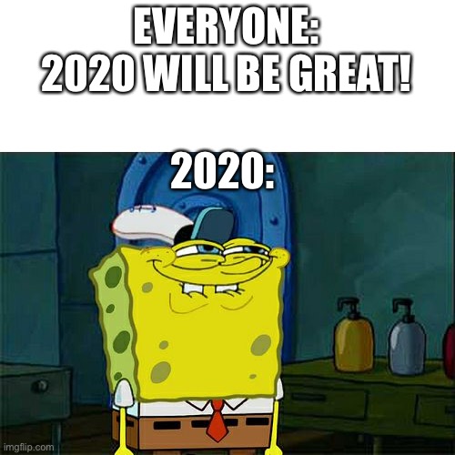 Don't You Squidward Meme | EVERYONE:
2020 WILL BE GREAT! 2020: | image tagged in memes,don't you squidward | made w/ Imgflip meme maker