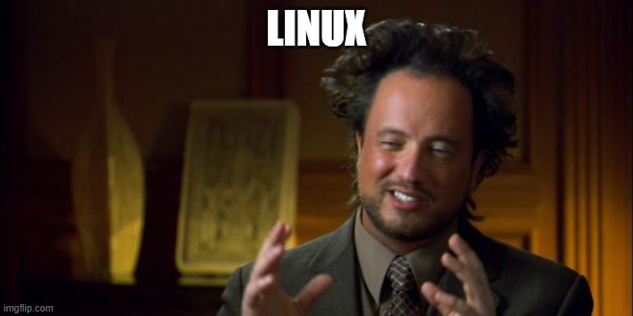 linux | LINUX | image tagged in alien guy giorgio tsoukalos | made w/ Imgflip meme maker