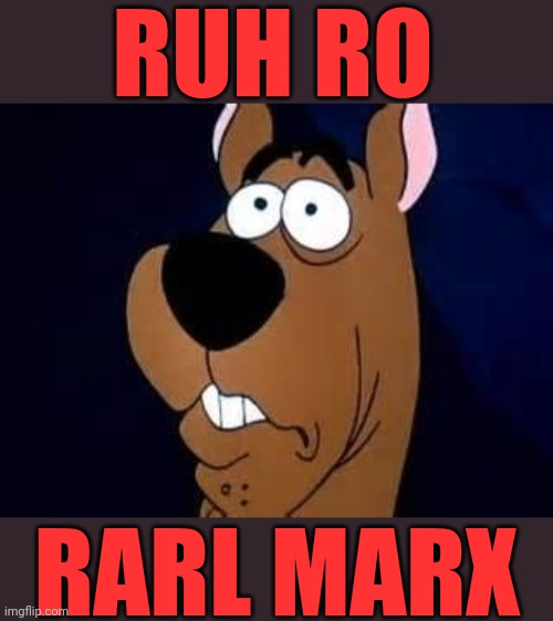 Scooby Doo Surprised | RUH RO RARL MARX | image tagged in scooby doo surprised | made w/ Imgflip meme maker