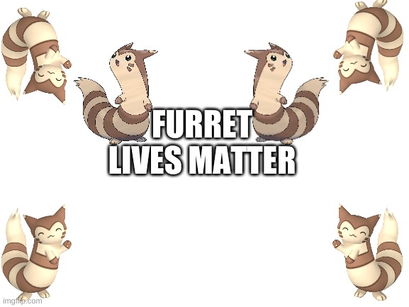 THIS IS A JOKE AND IS NOT MADE TO MAKE FUN OF BLM OR THE PEOPLE IN THE MOVEMENT | FURRET LIVES MATTER | image tagged in blank white template | made w/ Imgflip meme maker