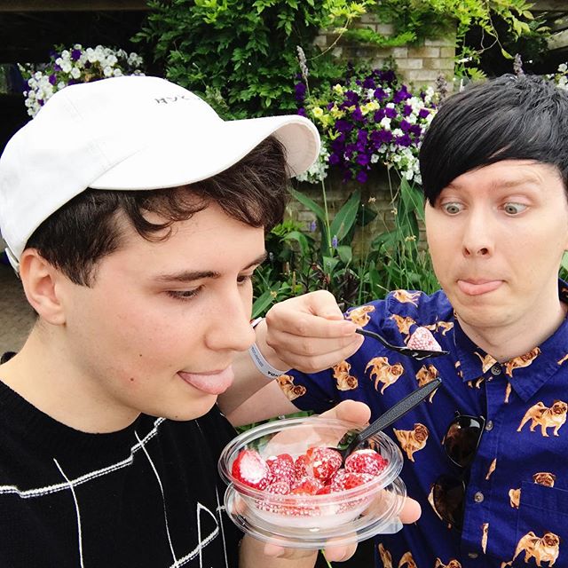 High Quality Dan and Phil Eating Strawberries Blank Meme Template