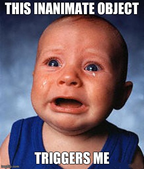 Crying baby  | THIS INANIMATE OBJECT TRIGGERS ME | image tagged in crying baby | made w/ Imgflip meme maker