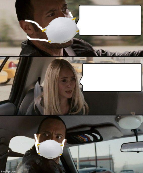 High Quality The Rock Driving with mask Blank Meme Template