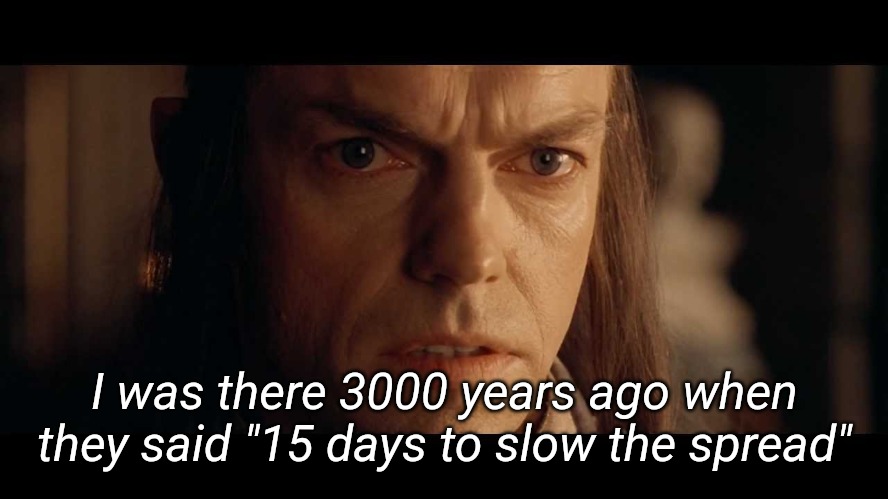 I was there | I was there 3000 years ago when they said "15 days to slow the spread" | image tagged in i was there,lockdown,covid-19,quarantine | made w/ Imgflip meme maker
