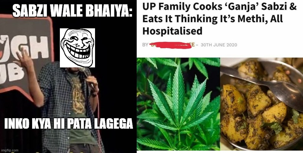 ganja memes | SABZI WALE BHAIYA:; INKO KYA HI PATA LAGEGA | image tagged in troll face | made w/ Imgflip meme maker