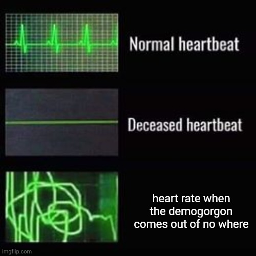 Y u p | heart rate when the demogorgon comes out of no where | image tagged in heartbeat rate | made w/ Imgflip meme maker