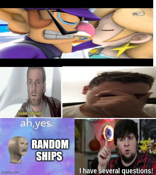 Why dose it exist? | RANDOM SHIPS | image tagged in blank white template,waluigi,mario,memes,visible confusion,i have several questions | made w/ Imgflip meme maker