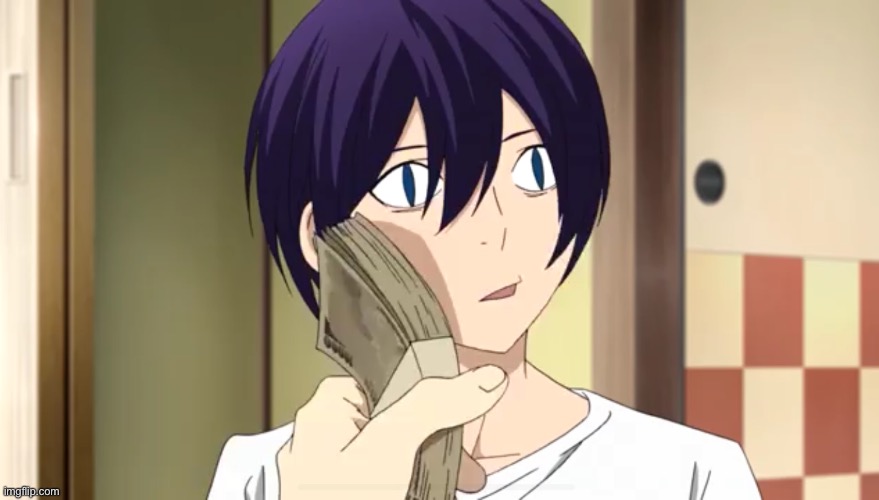 Moneyslap | image tagged in money,slap,yato,noragami,anime,poor | made w/ Imgflip meme maker