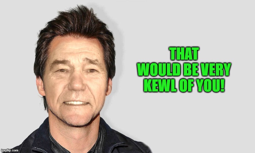 lou carey | THAT WOULD BE VERY KEWL OF YOU! | image tagged in lou carey | made w/ Imgflip meme maker