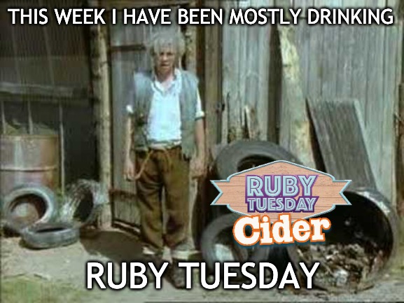 I have been mostly drinking Ruby Tuesday | THIS WEEK I HAVE BEEN MOSTLY DRINKING; RUBY TUESDAY | image tagged in fast show jesse,fast show,drinking,drink,alcohol,review | made w/ Imgflip meme maker