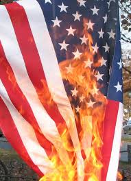 High Quality American flag burning Blank Meme Template