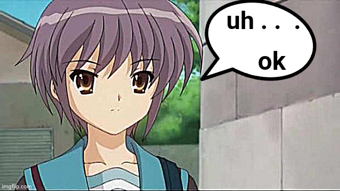 Nagato Blank Stare | uh . .  . ok | image tagged in nagato blank stare | made w/ Imgflip meme maker