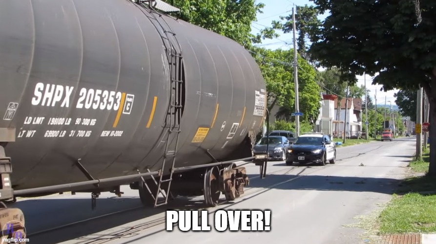 PULL OVER! | image tagged in train,police,fun | made w/ Imgflip meme maker
