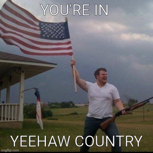 Yeehaw time | YOU'RE IN; YEEHAW COUNTRY | image tagged in yeehaw | made w/ Imgflip meme maker