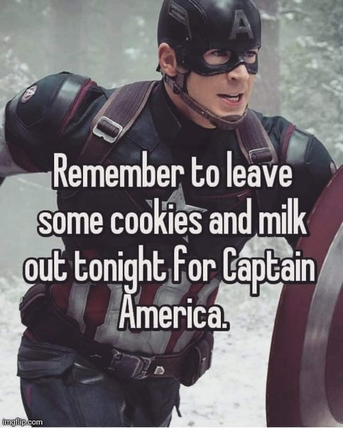 He'll leave presents under the Flag! | image tagged in captain america,fourth of july,santa claus,reposts | made w/ Imgflip meme maker