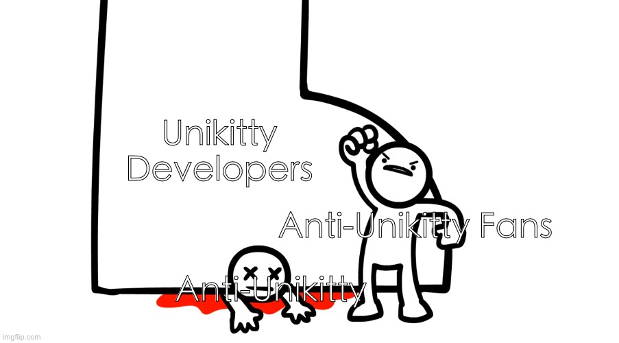 Plol | Unikitty Developers; Anti-Unikitty Fans; Anti-Unikitty | image tagged in damn you johnny big feet,unikitty,development | made w/ Imgflip meme maker
