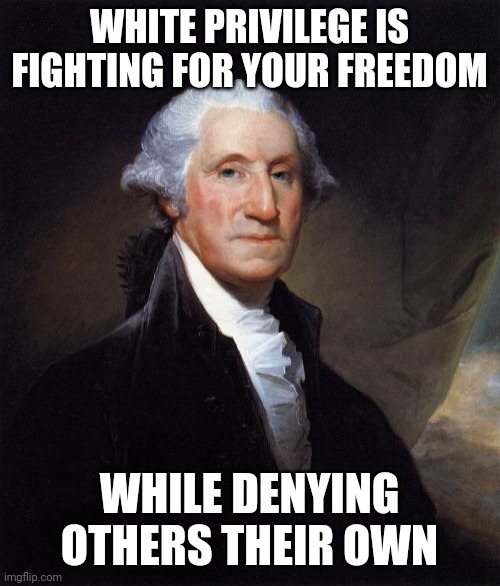 George Washington Meme | WHITE PRIVILEGE IS FIGHTING FOR YOUR FREEDOM; WHILE DENYING OTHERS THEIR OWN | image tagged in memes,george washington | made w/ Imgflip meme maker