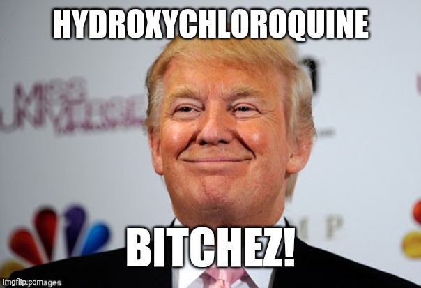 Looks like maybe one for the orange man | HYDROXYCHLOROQUINE; BITCHEZ! | image tagged in donald trump approves,hydroxychloroquine,covid-19 | made w/ Imgflip meme maker