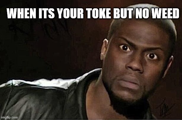 Kevin Hart | WHEN ITS YOUR TOKE BUT NO WEED | image tagged in memes,kevin hart,420 blaze it,stoner | made w/ Imgflip meme maker