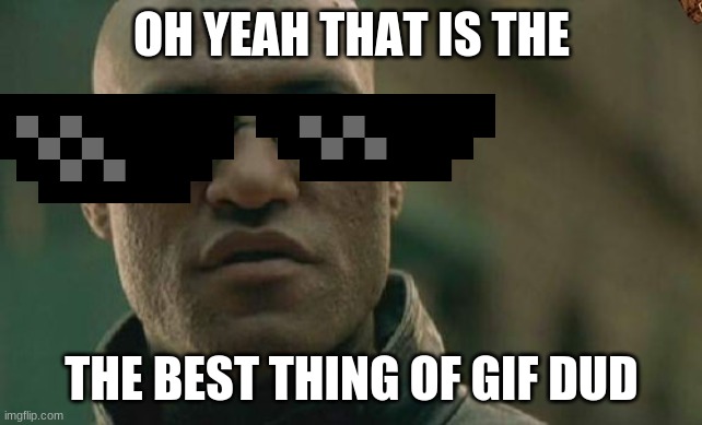 Matrix Morpheus Meme | OH YEAH THAT IS THE THE BEST THING OF GIF DUD | image tagged in memes,matrix morpheus | made w/ Imgflip meme maker