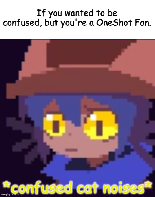 Only OneShot Fans know this | If you wanted to be confused, but you're a OneShot Fan. | image tagged in confused cat noises,memes | made w/ Imgflip meme maker